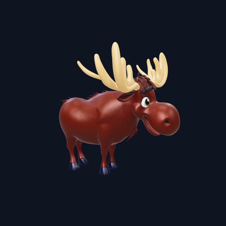Charming Moose Cartoon model pack